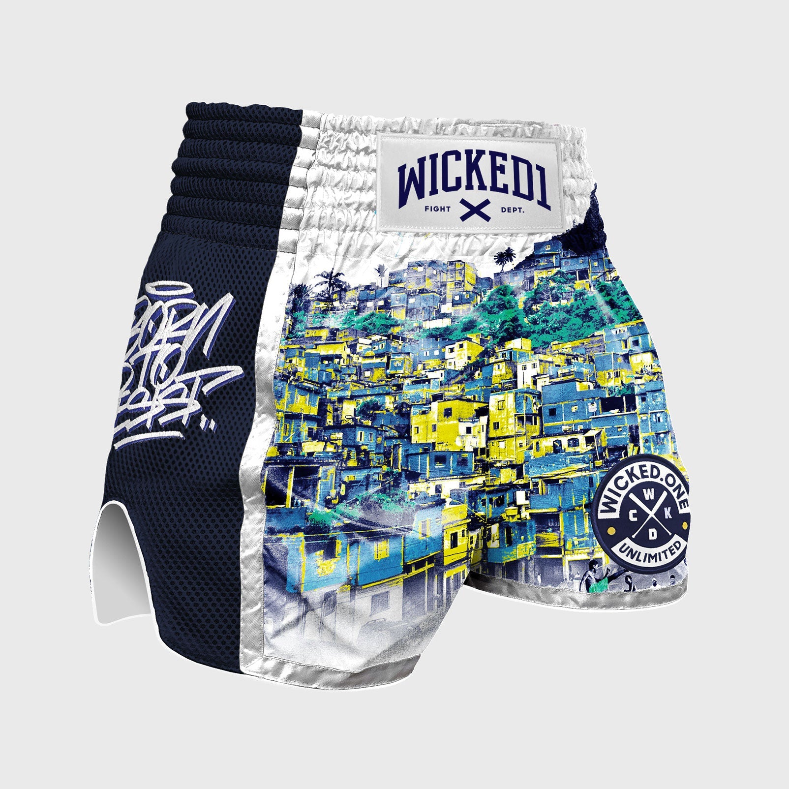 Muay Thai Short Favela Rising Blanc