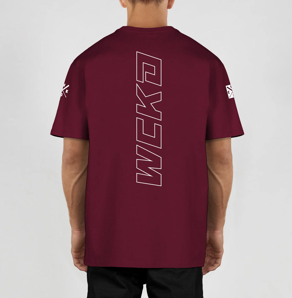 T Shirt Oversize Raw Bordeau