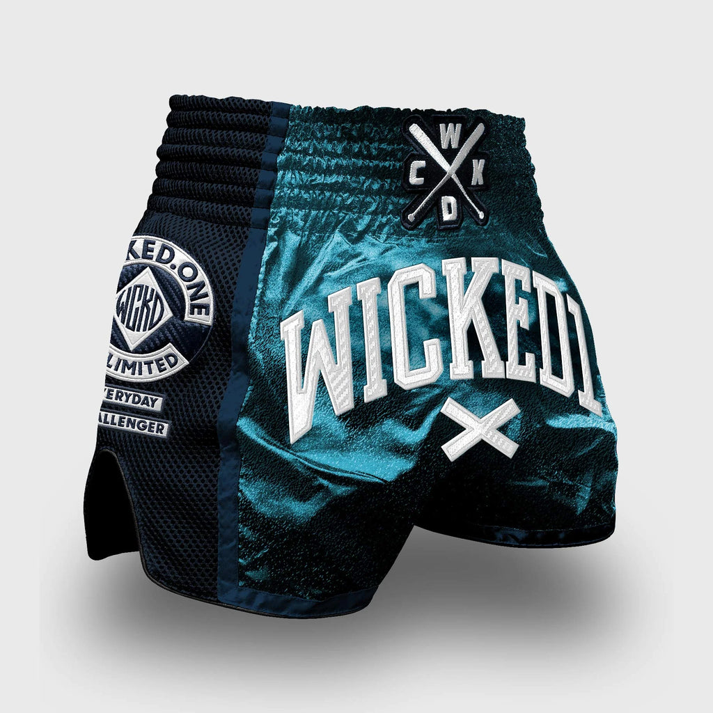 Muay Thai Short Spraying Bleu