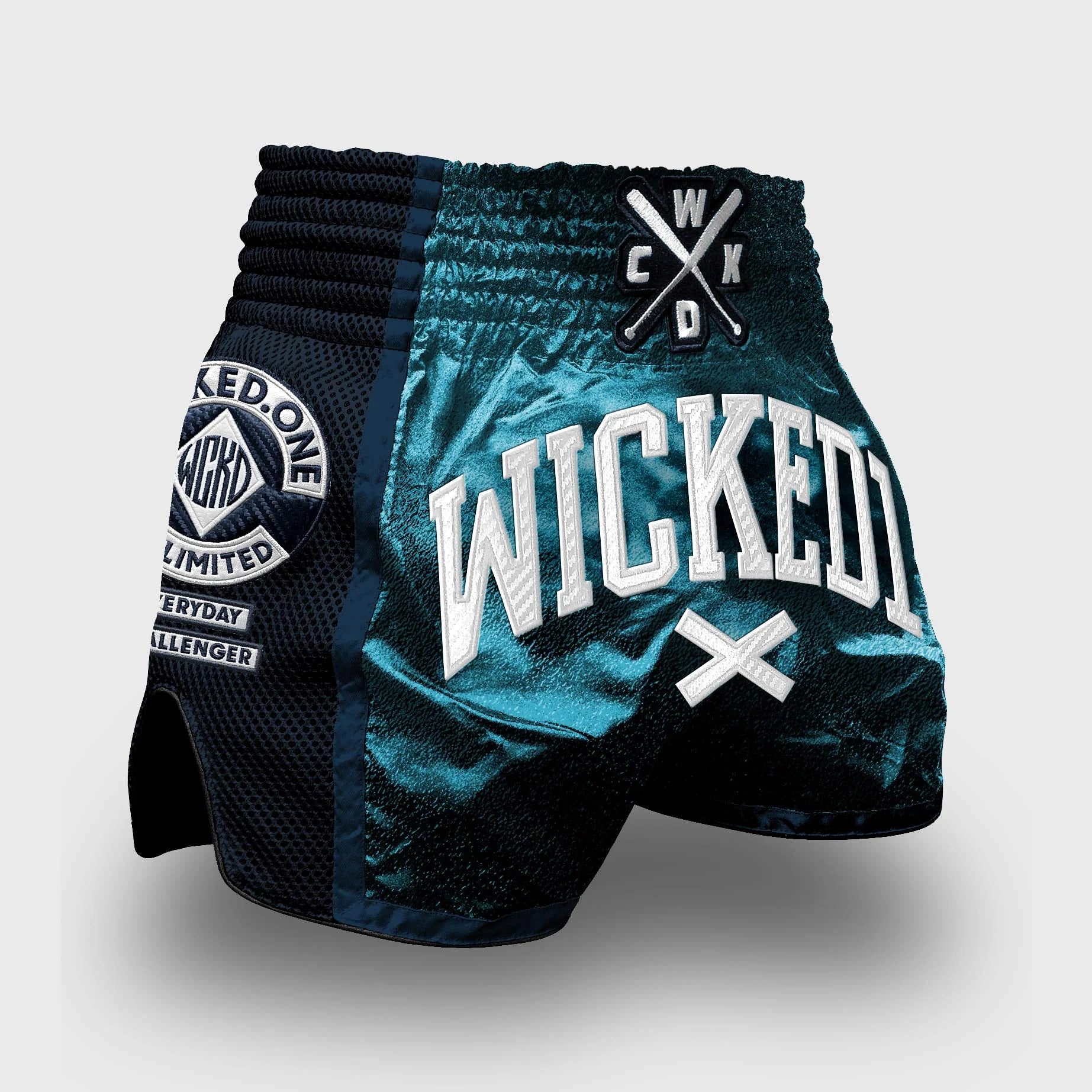 Muay Thai Short Spraying Bleu