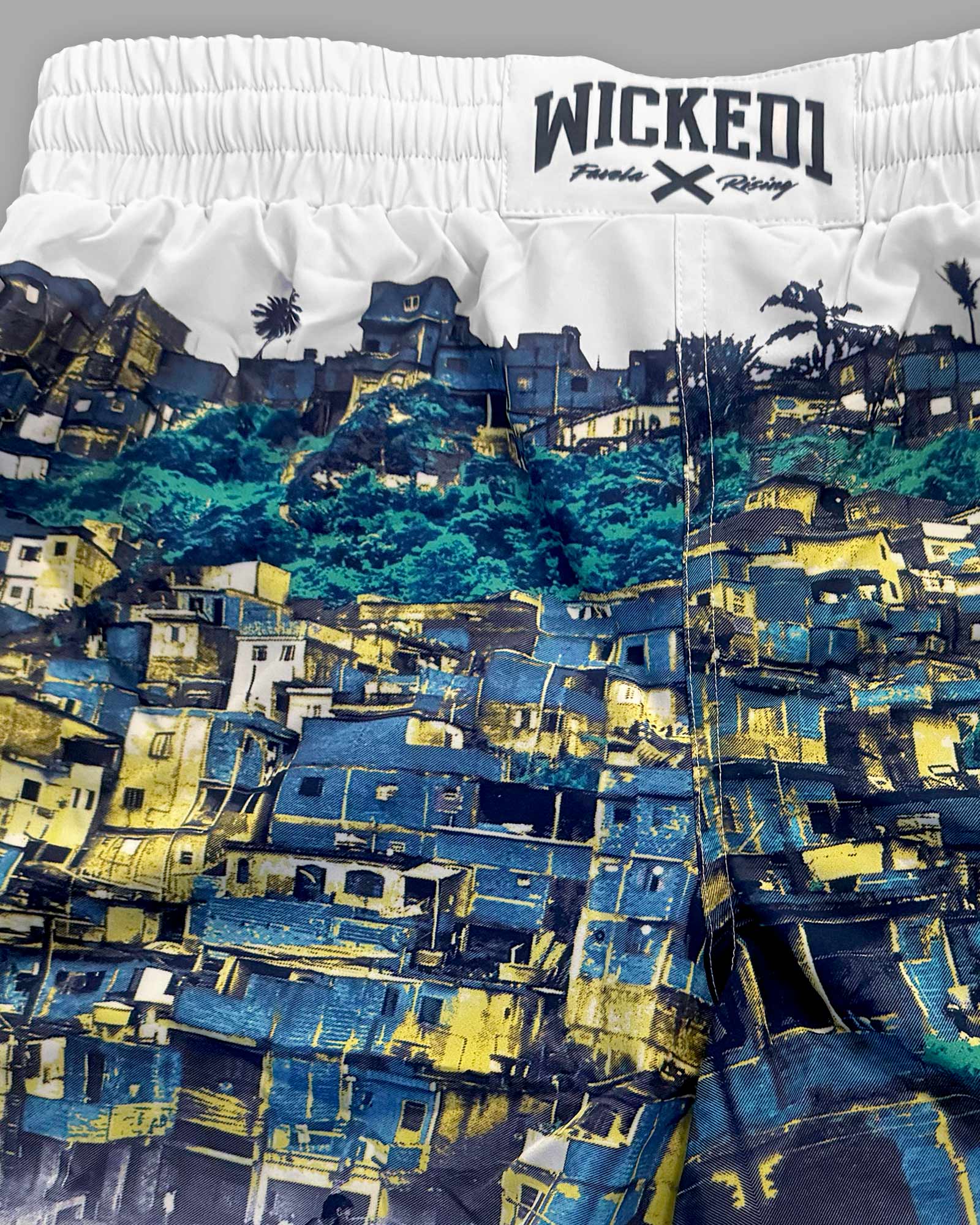 MMA Short Element Favela Rising Blanc